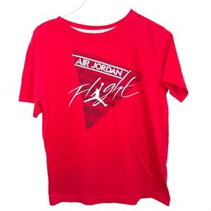 Jordan Kids Red Tee with White & Black 'Flight' Graphic